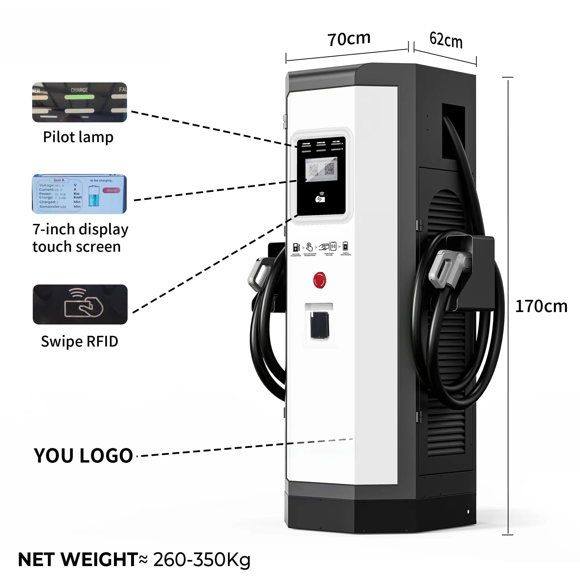New OEM Ultra Fast 60kw  120kw 180kw 240kw DC Commercial EV Charging Station Car Charger for Electric Vehicle