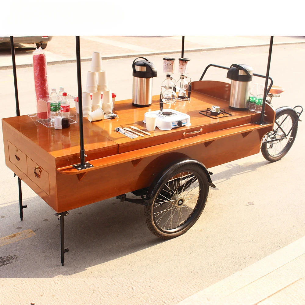 Three Wheel Coffee Bike High Load Capacity  Electric Tricycle