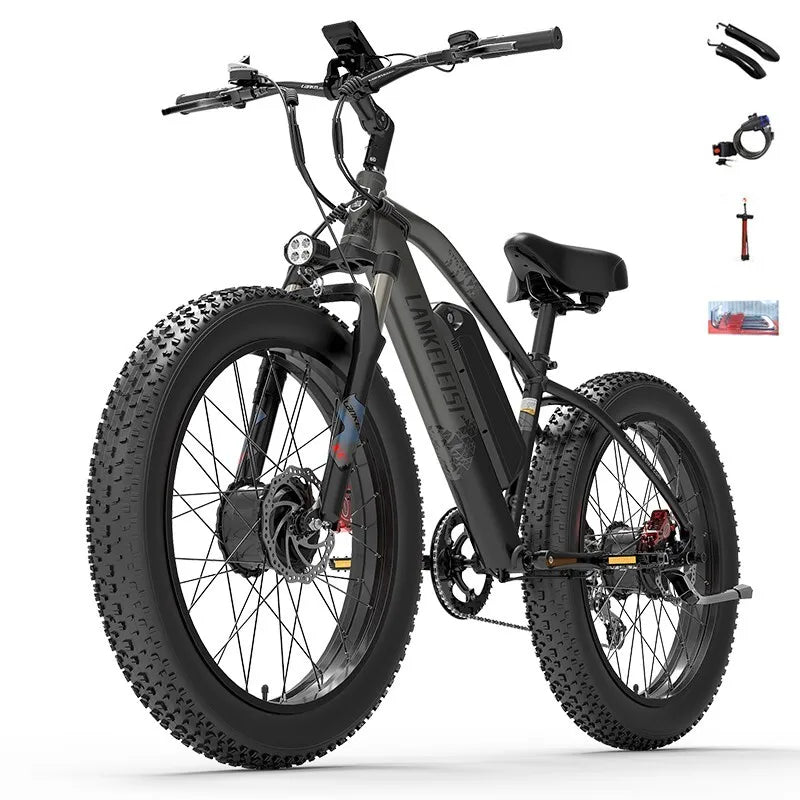 2000W LANKELEISI MG740PLUS Electric Bike 26" 48V 20AH Dual Motor Mountain E-bike