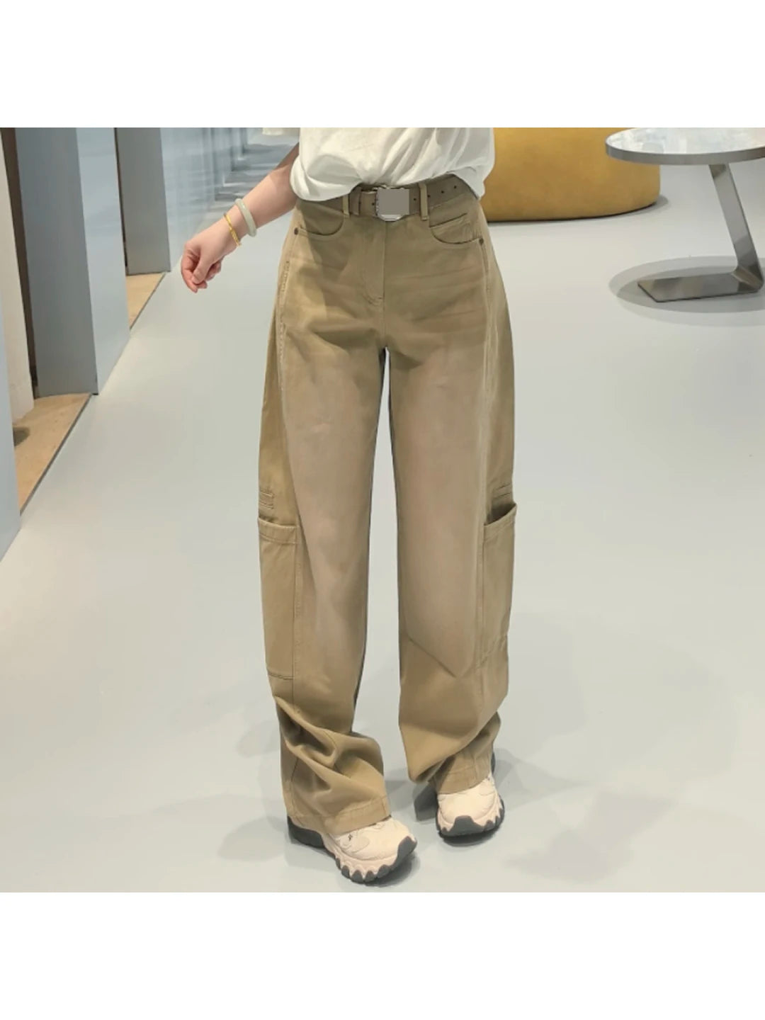 Fashionable Cartoon Letter Anime Print Pocket Design Straight Leg Pants Women's RK31302105 Summer 2026 Casual Cotton Pants