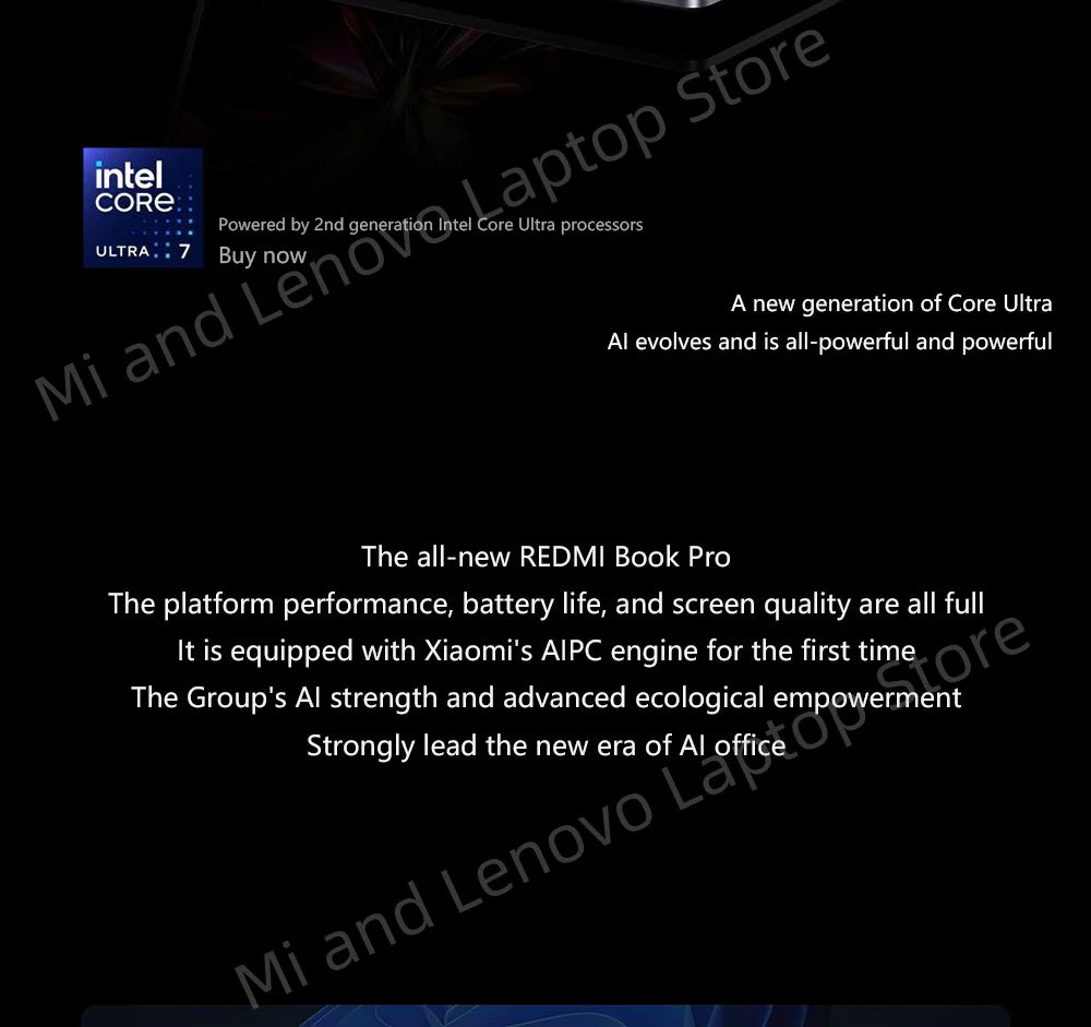 REDMI Book Pro 16 2025 Ultra5-225H/Ultra7-255H 32+1TB 16inch 3.1K 165Hz Grey Screen