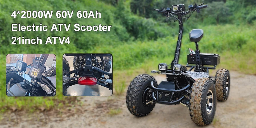 Club Product All Terrain 60v 60ah 10000 Watt 4x4 Off Road Scooter Electric Atv Prices Ride on Golf Scooter