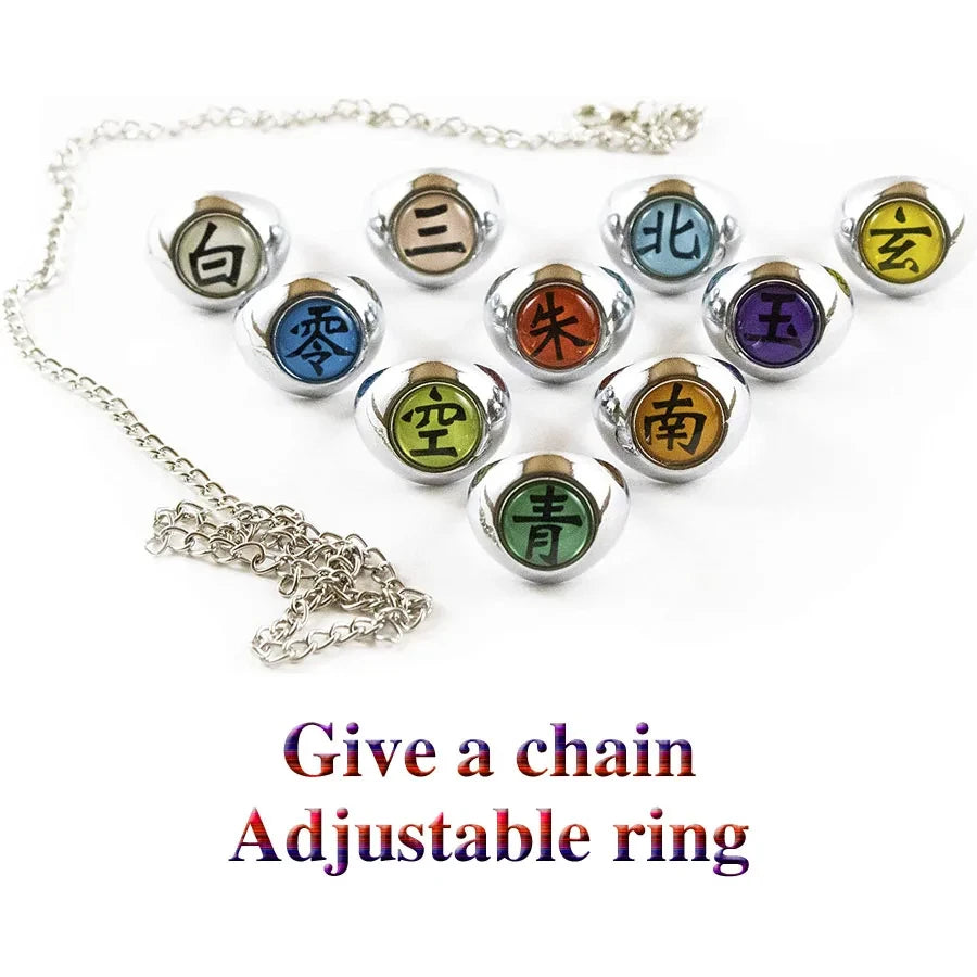 10pcs Bandai Naruto Akatsuki Rings Anime Itachi Figure Cosplay Action Accessory Jewerly Cool Boys Children Kids Toys Gifts