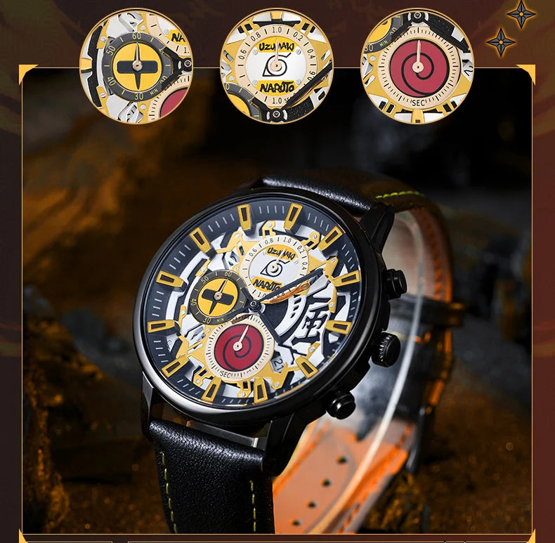 Anime Watch Naruto Uchiha Sasuke Cosplay Men's Travel Matching Waterproof Watch Birthday Gift