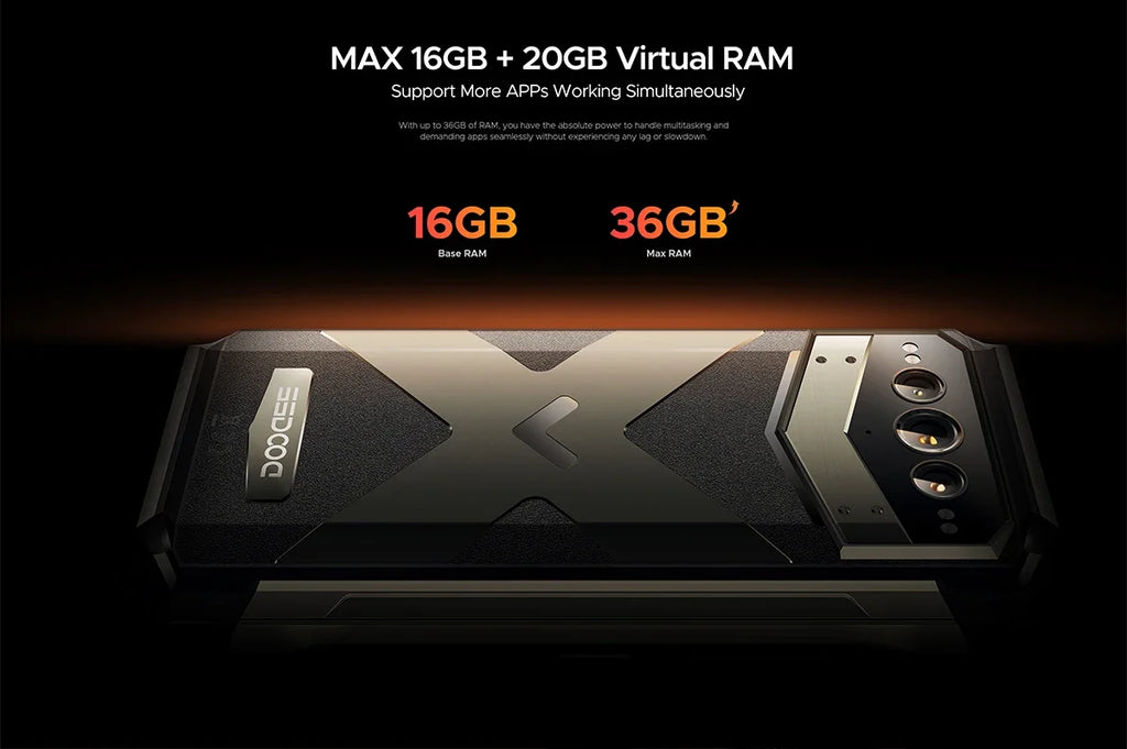 DOOGEE V Max Plus Rugged Phone 6.58" Display Dimensity 7050 Telephone Portable 36GB+512GB 22000mAh 200MP Smartphone Android 14