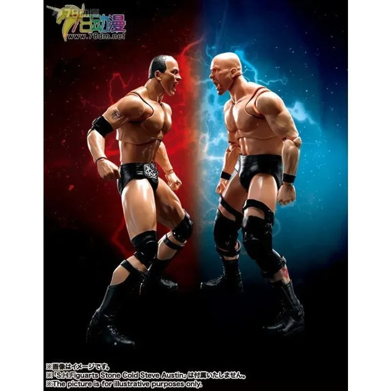 BANDAI Original S.H.Figuarts WWE The Rock (Dwayne Johnson) Movable Action Figure Collectible Model Toy Gift for Boys