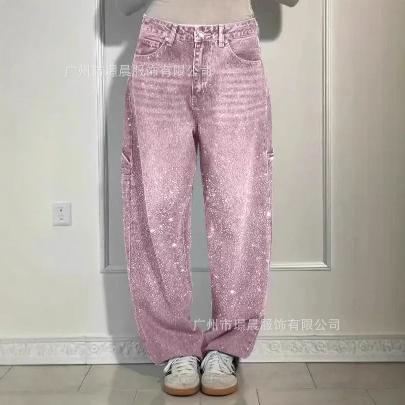 2025 Spring New Simple Loose Straight Jeans Europe and America