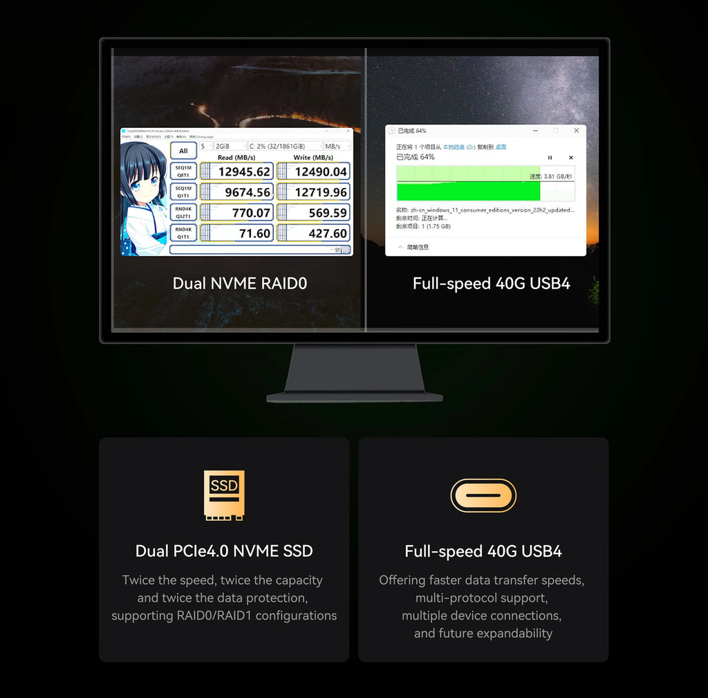 MINISFORUM UM890 UM880  UM790 Pro XTX Gaming PC Ryzen 9 7940HS 8945HS 2*DDR5 5600MHz 2*PCIE WiFi6 Win11 Desktop Computer Mini PC
