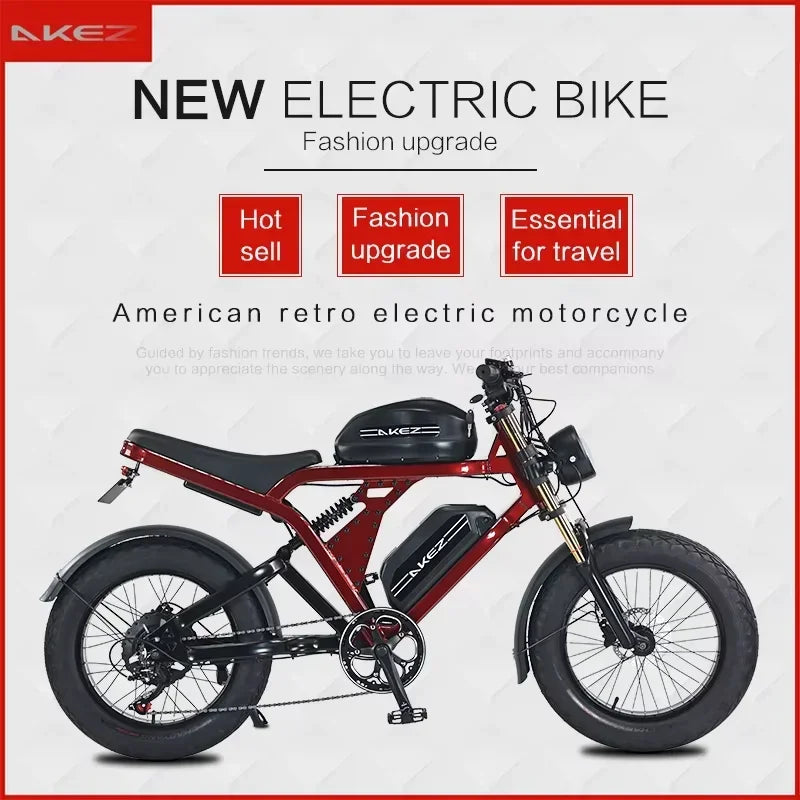 Electric bike 1500W motor 52V 55Ah Battery Electric bicycle Long Range 20 inch tire 55km/h mountain off-Road riding Adult E-bike