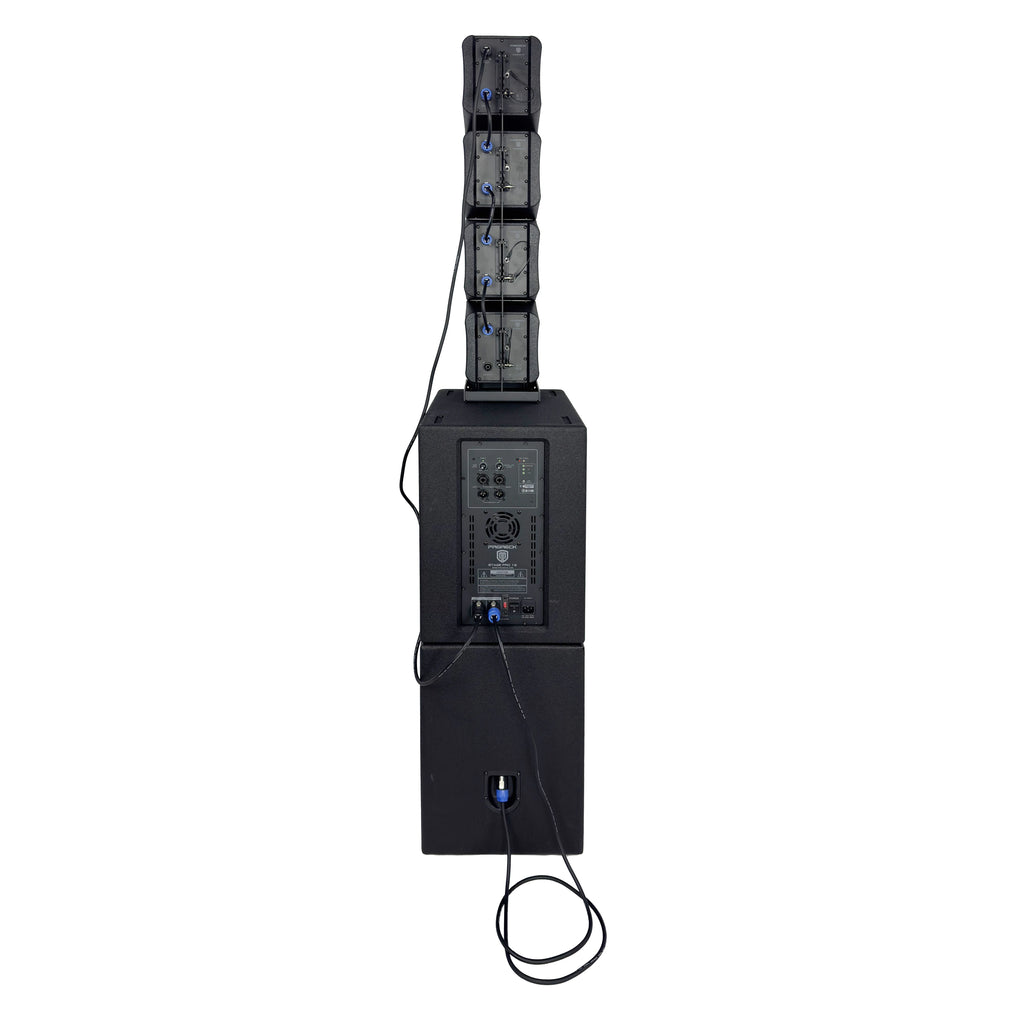 PRORECK Stage Pro 12 8000W Powerful PA Speaker System with 4 Line Array Speakers, Dual 12" Subwoofer, 3 DSP Presets, TWS BT