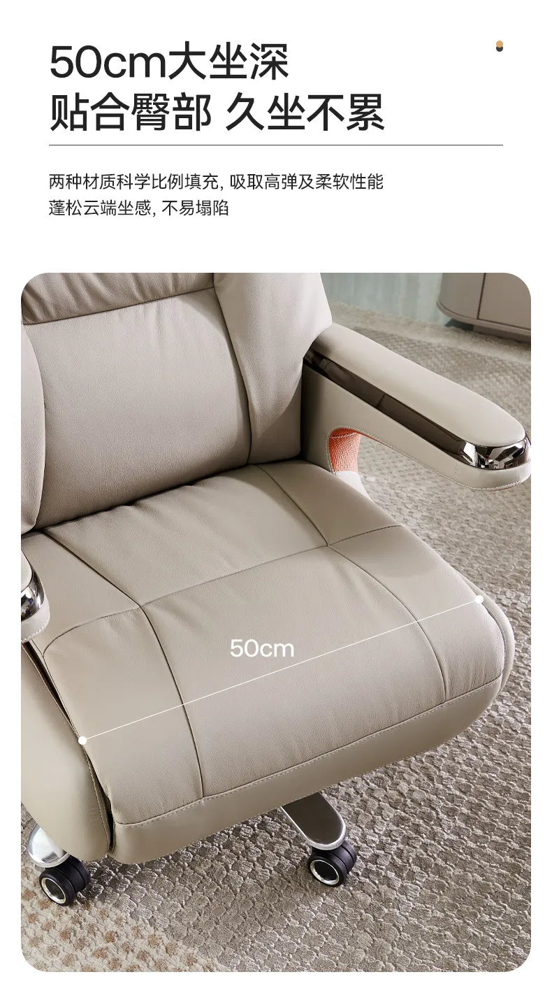 Luxury Electric Massage Executive Chair - Ergonomic Genuine Leather Gaming Office Desk Chair with Premium Design Furniture JT40