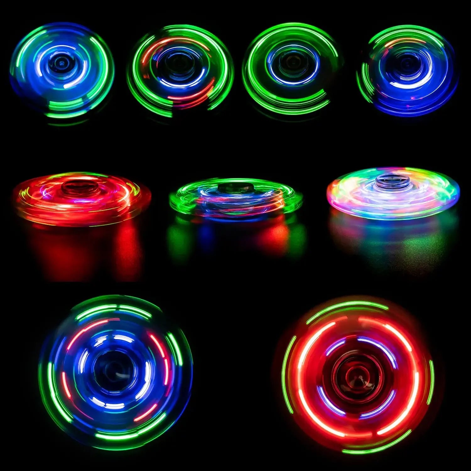 Glow in Dark LED Light Fidget Spinner Finger Toy Hand Spinner Stress Reduction and Anxiety Relief for Children
