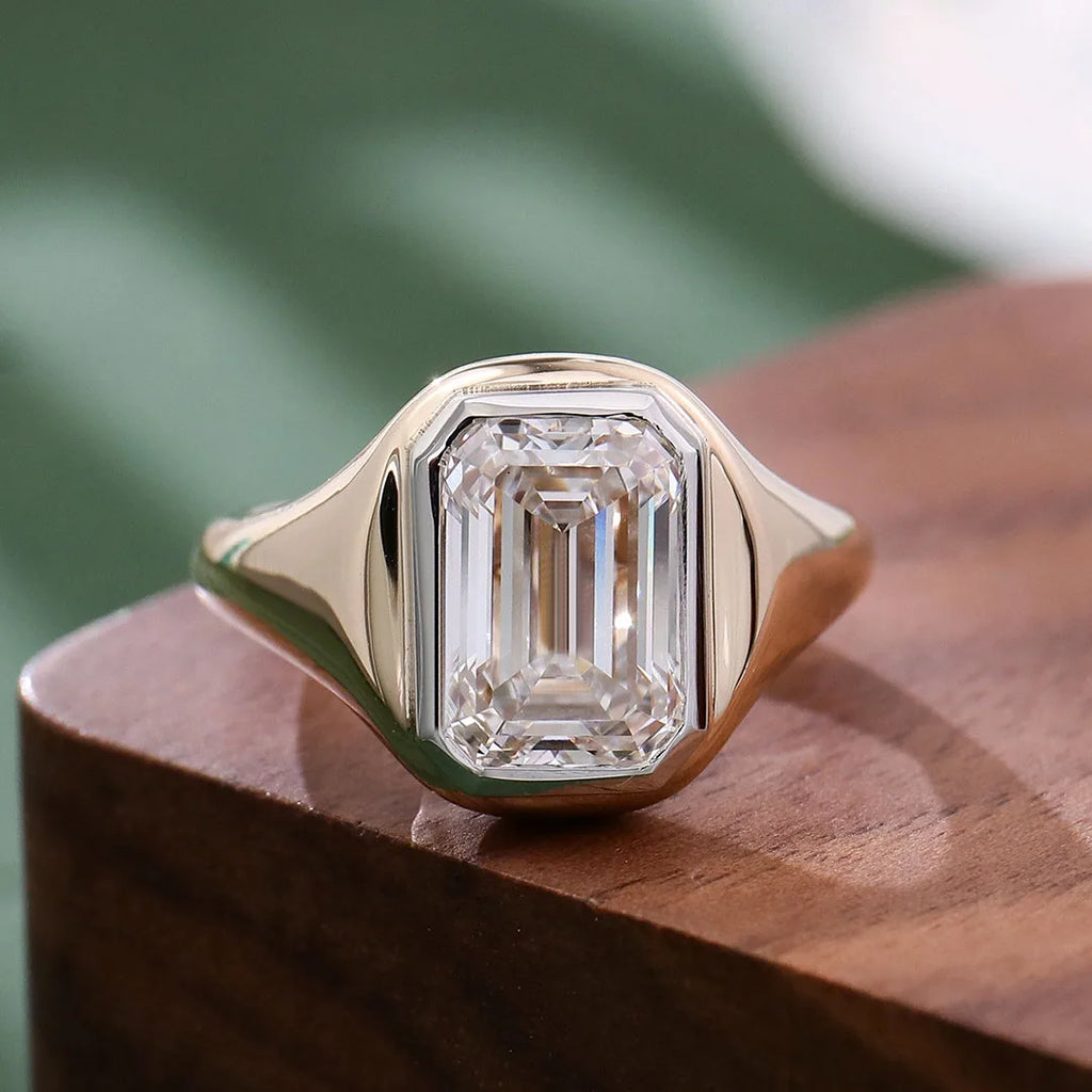 Provence platinum 14K 18K gold ring 3ct E VS2 Lab Diamond Emerald weeding rings for women men Customized Promise Engagement Ring