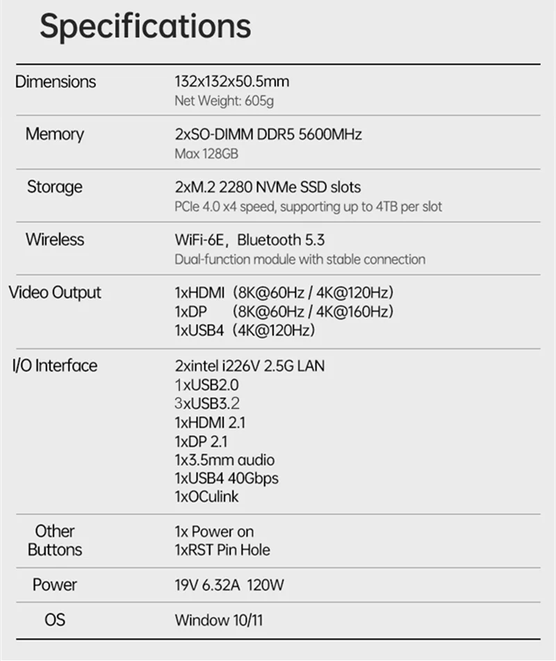 TOPC Mini PC Gaming Desktop Computer for Ryzen AI 9 HX 370 7 H 350 OCuLink USB4 2x2.5G LAN 2xPCIe Windows 11 WiFi6E