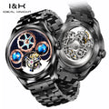 IDEAL KNIGHT Men's Watches Top Brand Luxury Manual Tourbillon Blue Earth Mechanical Wristwatch Waterproof Luminous Sapphire 6808