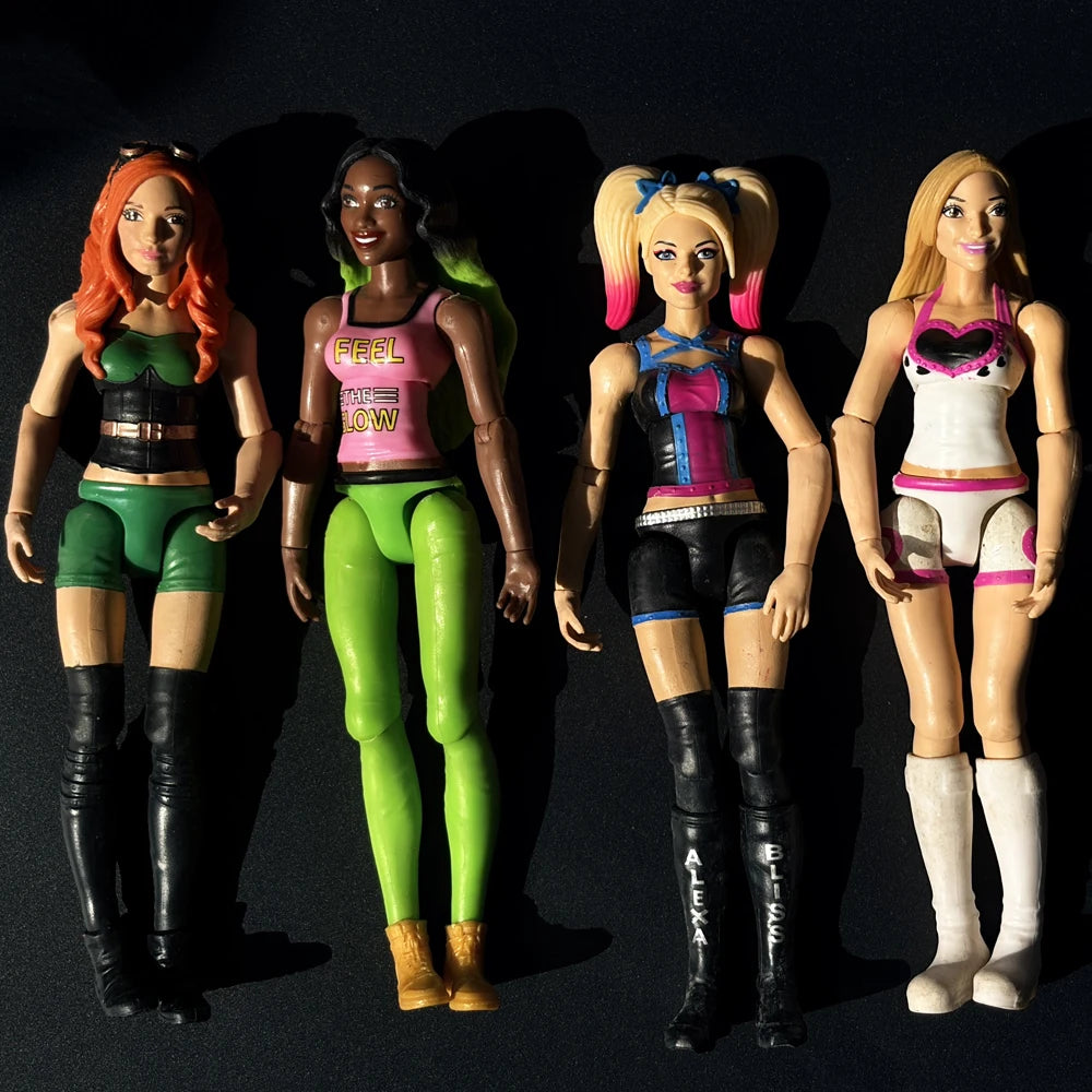 Female WWE AEW Action Figure Wrestling Championship Display Collection Figure Model With Movable Joints Toys Kids Christmas Gift