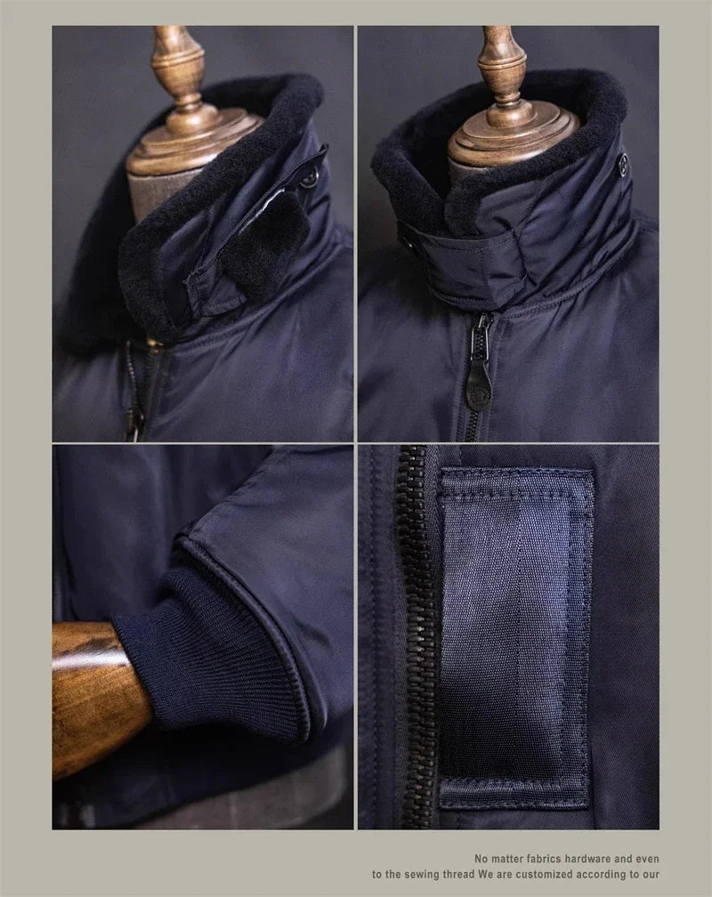 Flight Red Tornado B-15C Jacket Heavy Duty Wool Insulated Coat Winter Men Windbreaker With Fur Collar 2026ss design