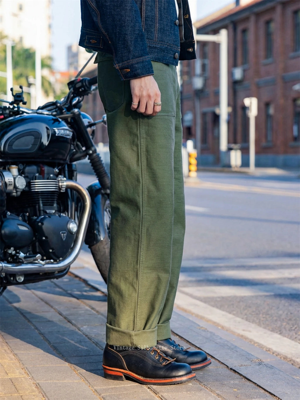 Red Tornado 15oz Heavyweight Cotton Sateen OG-107 Fatigue Pants Vintage Military Style Men's Casual Trousers