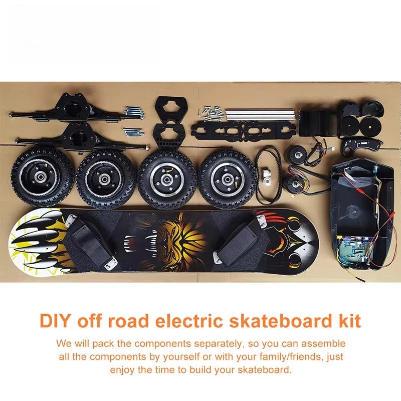 DIY Adult 36V 1650W Dual Motors Electric Longboards 8 Inch off Road Tire Skate Board Kit