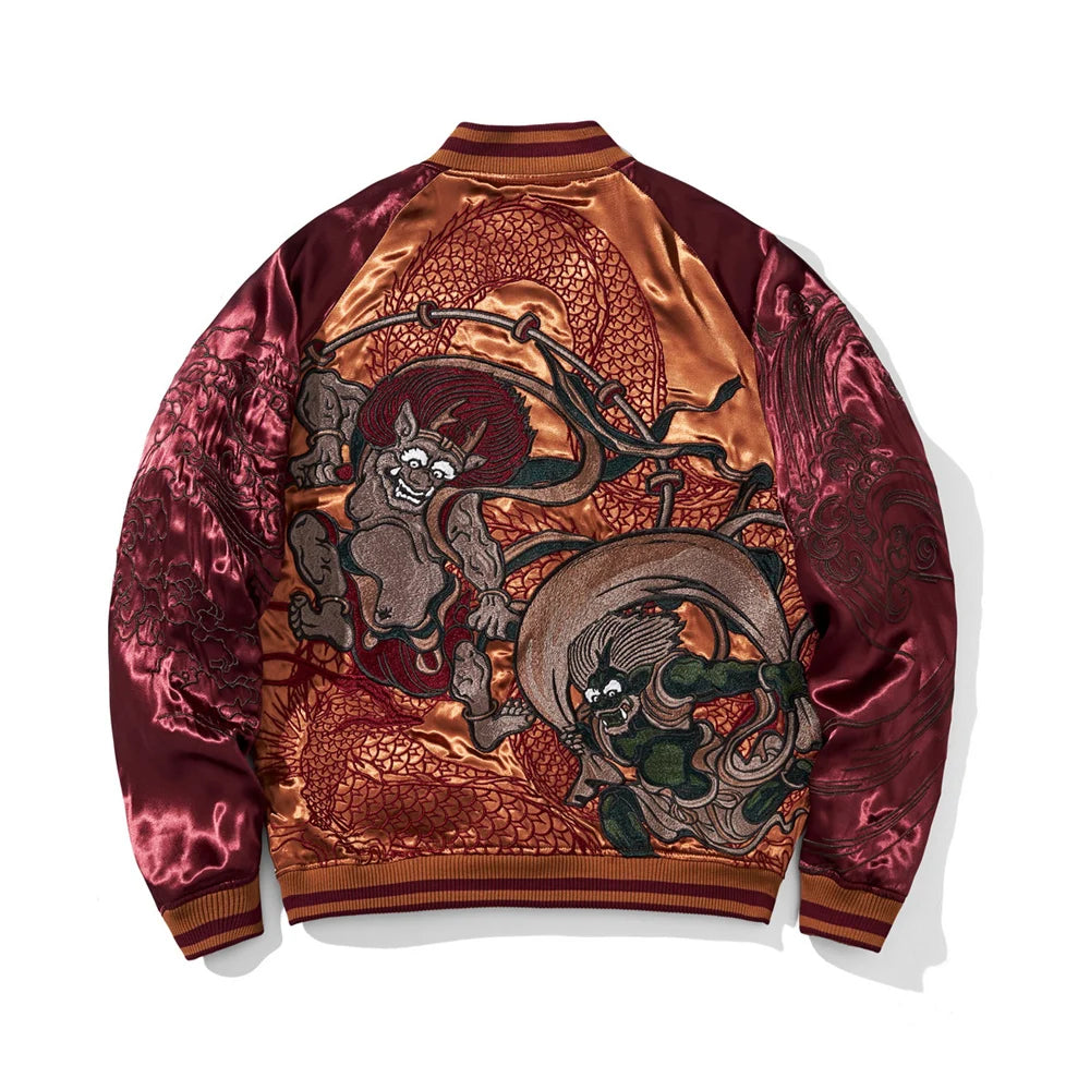 Mens Baseball Jackets Hip Hop Japanese Anime Demon Embrodiery Bomber Coats Streetwear Harajuku Motorcycle Jacket Clothing