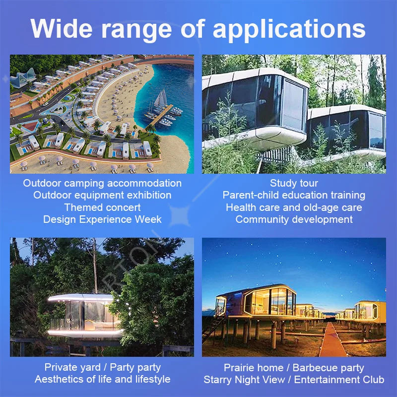 Modern Modular Prefabricated Villa Ready-Made Tiny Steel Structure House Bedroom Balcony Container Capsule Hotel Features
