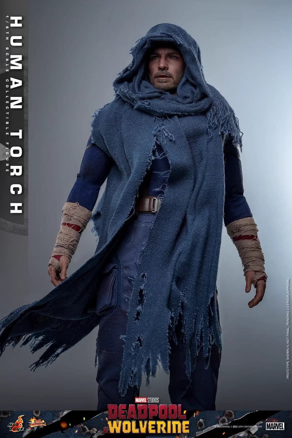 Hottoys MMS789 Marvel Human Torch Action Figure - Collectible Detailed Movie Model Deadpool & Wolverine Adult Collectors Item