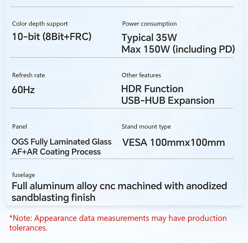 Kuycon P27G Desktop Monitor 27-inch Aluminum Alloy HDMI Adaptive 4K Computer Display With 99%sRGB VESA Adaptable LED LCD Screen