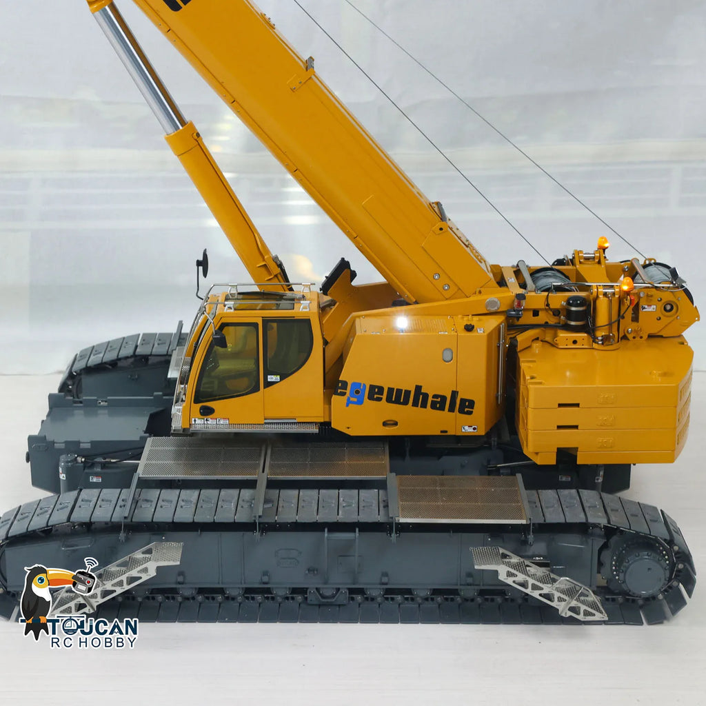 D1220 1:14 Hydraulic Remote Control Telescopic Crawler Crane Heavy Duty RC Cranes Cars Tracked Construction Truck Models
