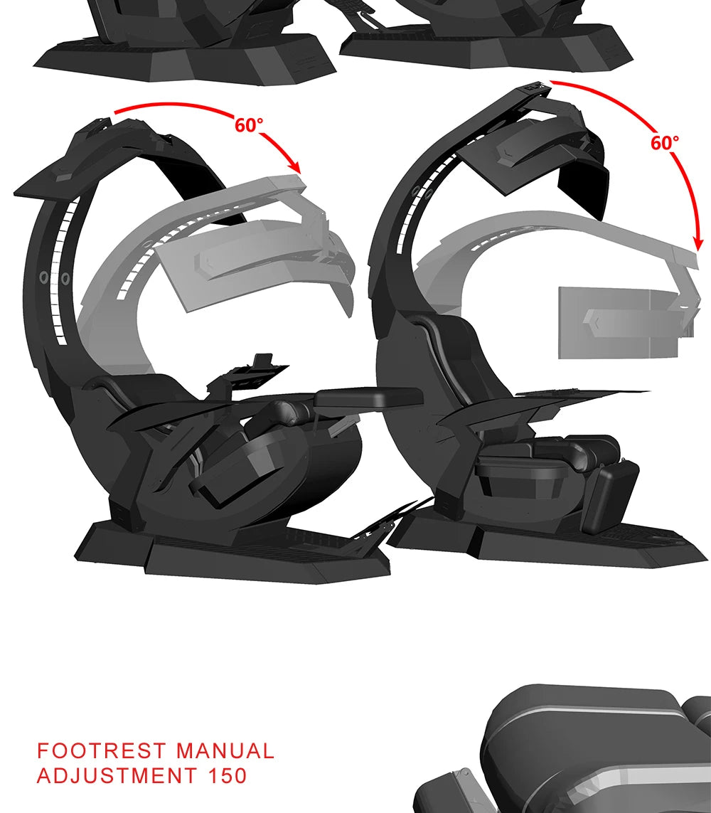 Hot Sale Silla Gamer Workstation zero Gravity Recliner RGB LED Light Speaker predator Scorpion Cockpit Gaming Chair