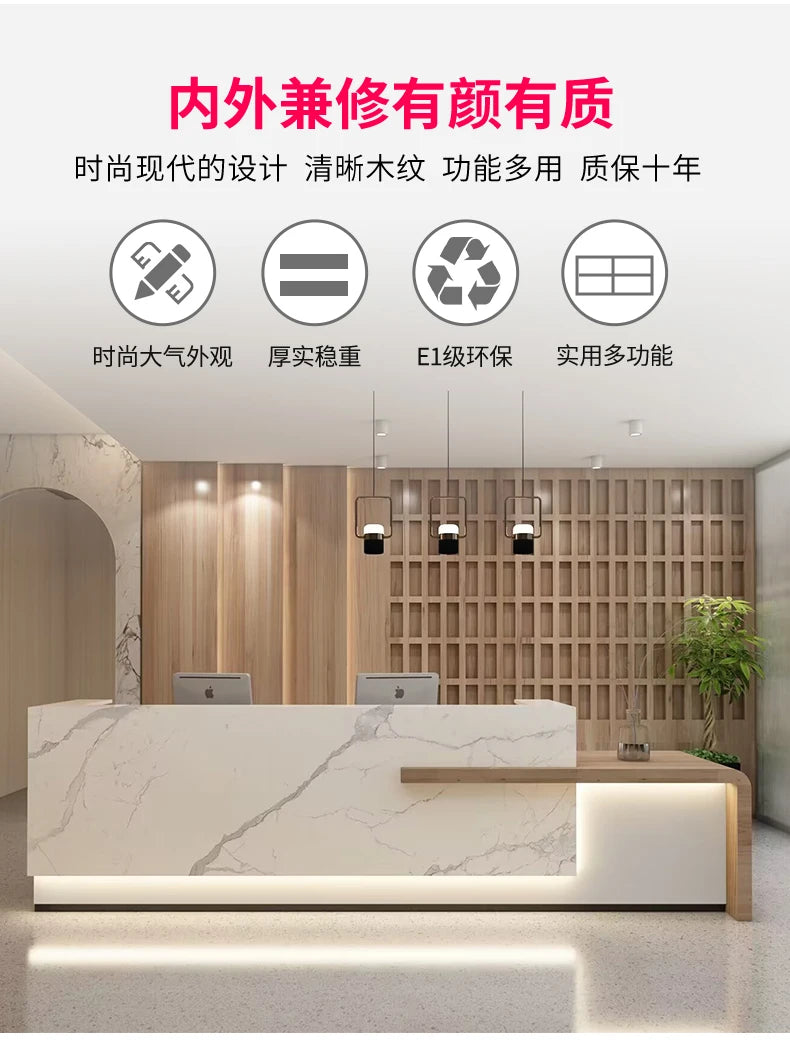 Italian Style Clothing Shop Reception Desks Hotel Luxury Beauty Salon Reception Desks Simplicity Office Furniture Recepce HBRD