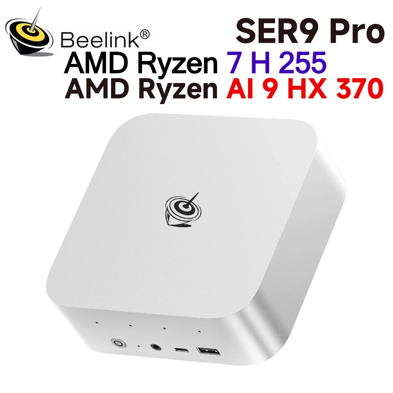 Beelink SER9 Pro AMD Ryzen AI 9 HX 370 / R7 H255 Powerful AI PC LPDDR5X 8000MHz Mini Gaming PC NVMe SSD Desktop Gamer Computer