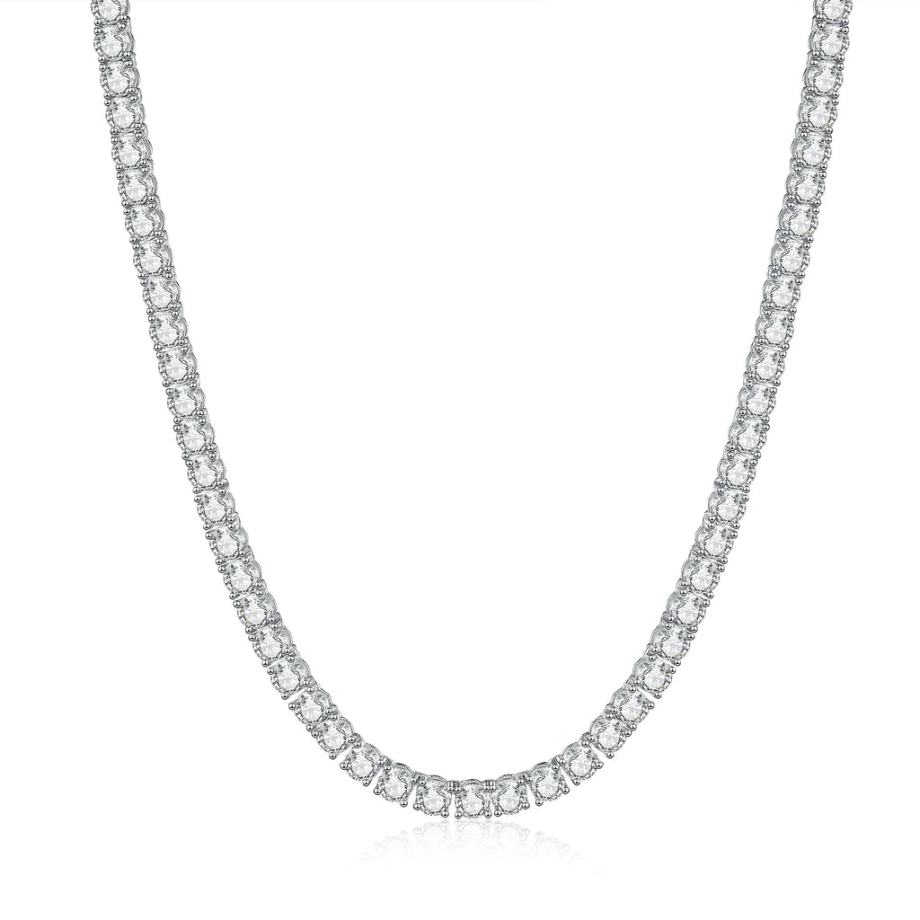 Bulk High-End Hip-Hop Necklace, PT950 Platinum Moissanite Tennis Style, Unisex Aesthetic Luxury Jewelry