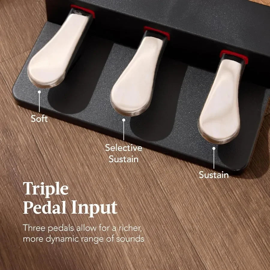 Modern 88Key Weighted Full Size Digital Piano with Metal Legs 3 Sustain Pedals MIDI Connectivity Headphone Jack Ideal for Home