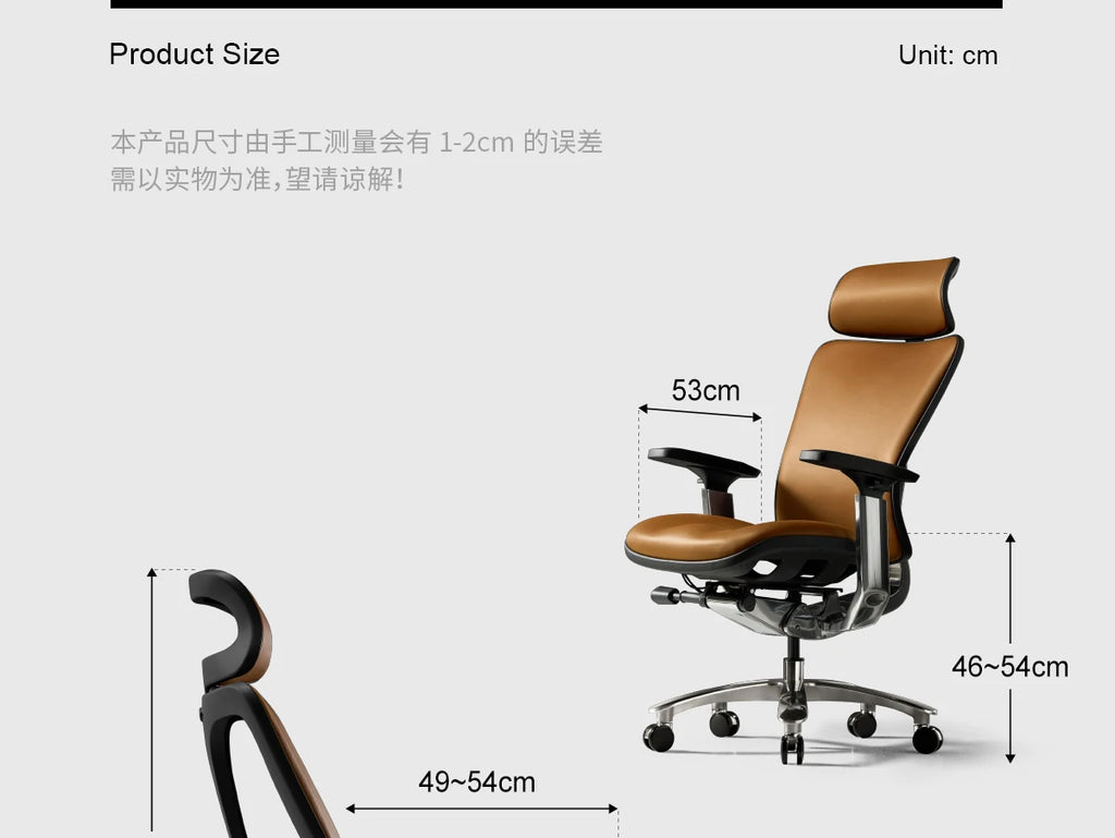 Luxury Modern Office Chair Wheels Orange Leather Computer Ergonomic Desk Chairs Recliner Swivel Sedia Ufficio Furniture