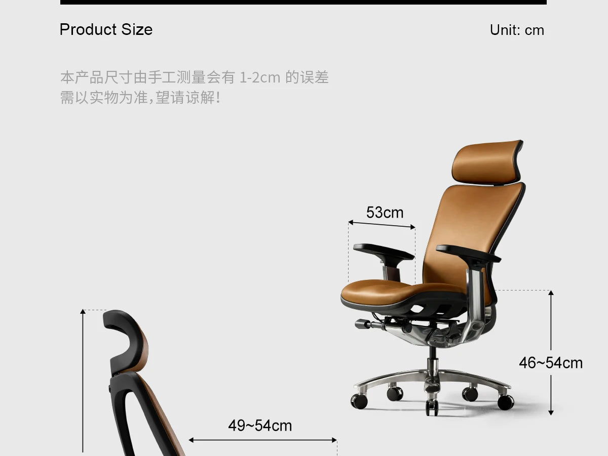 Luxury Modern Office Chair Wheels Orange Leather Computer Ergonomic Desk Chairs Recliner Swivel Sedia Ufficio Furniture