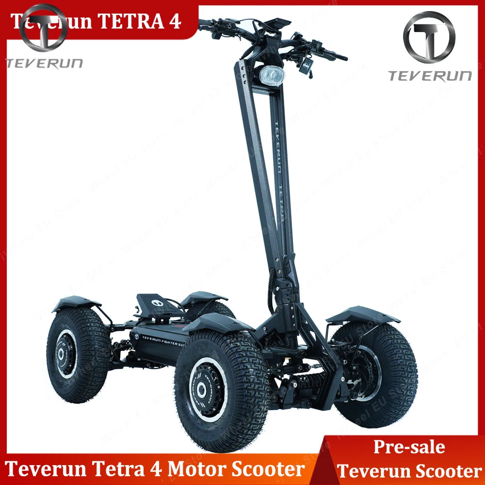 Newest Teverun TETRA 4 Motor 60V 60Ah SK(smart BMS) New TFT 4inch with NFC 4 Motor 4000W 55km/h 13Inch Electric Scooter