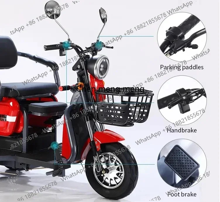 D185 Multi-color Selection New Design Electric Three-wheeled Motorcycle Passenger Carrying Cheap 3-wheeled Battery Electric Tric