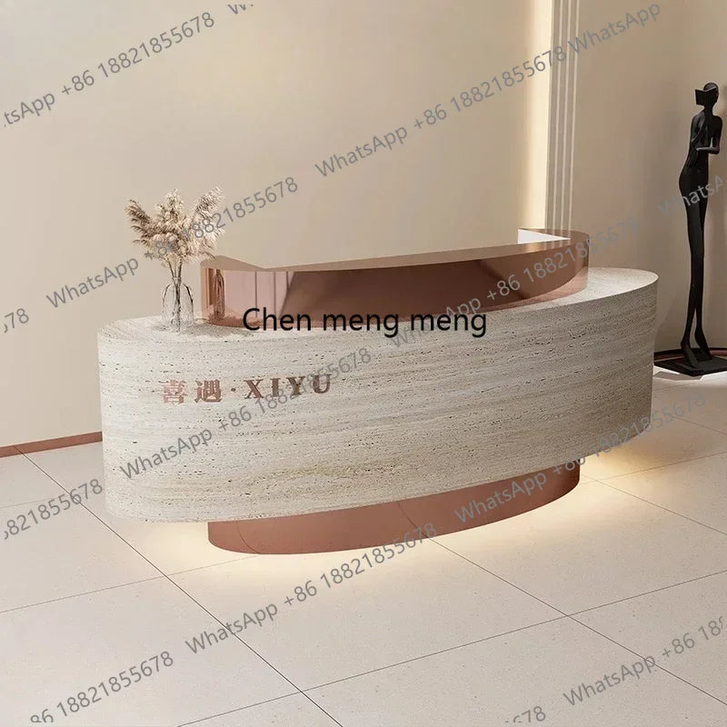 modern company front desk reception desk beauty salon training institution luxury bar counter women's clothing store checkout