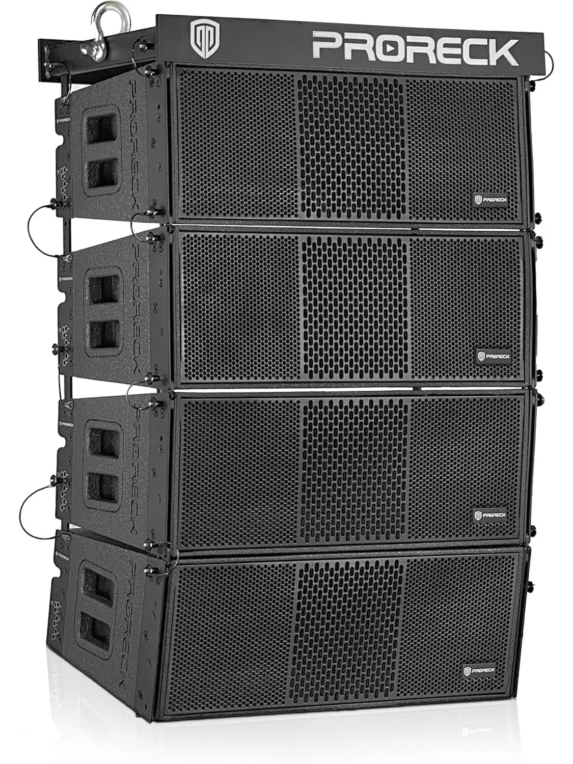 PRORECK Dual 8'' Full Range Powered Array Speaker 4000W Portable Professional Sound (208AP Array Speaker X4 with Flying Frame)