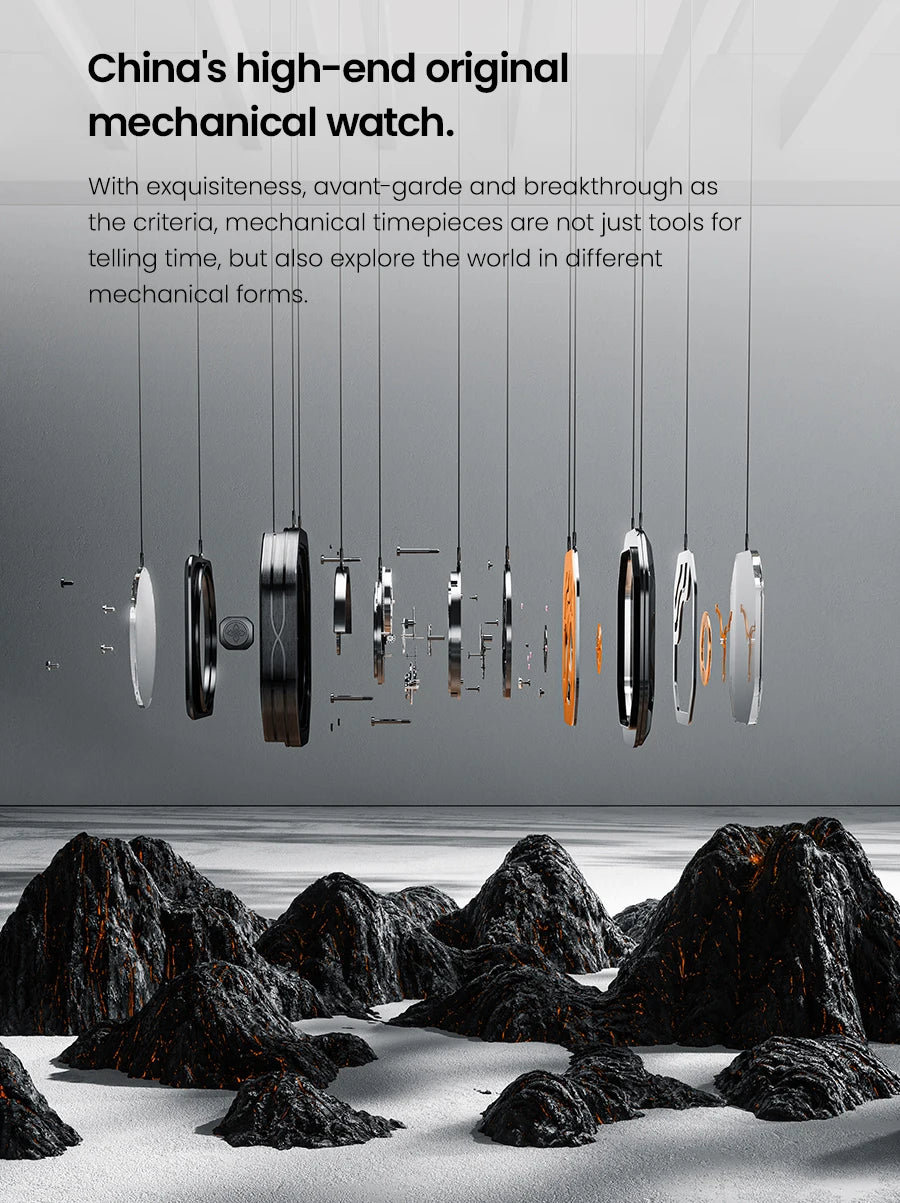 AGELOCER Free-sprung Balance Manta Tourbillon Watch Gold Watch Men's Luxury Skeleton Manual Mechanical Watch Gifts for Men