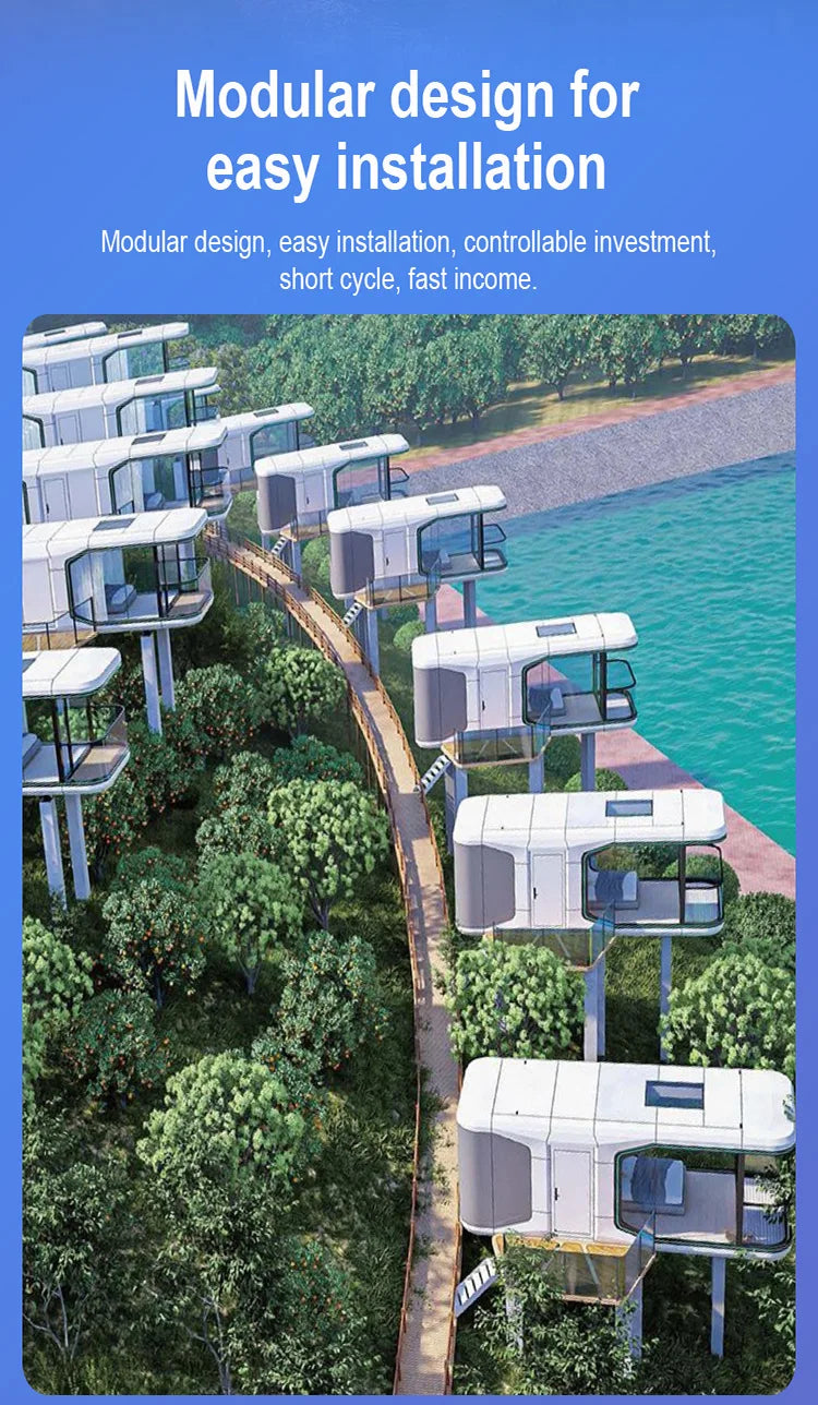 Fully Equipped Mobile Cabin Tiny Living Prefab Steel Container House Chinese Modular Hotel for Home Prefab Houses