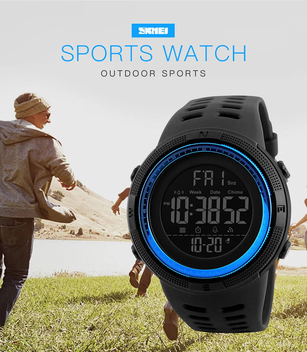 SKMEI 1251 Digital Watch for Men Waterproof Sports Electronic Countdown Mens Wristwatches Military Date Clock 1560 reloj hombre