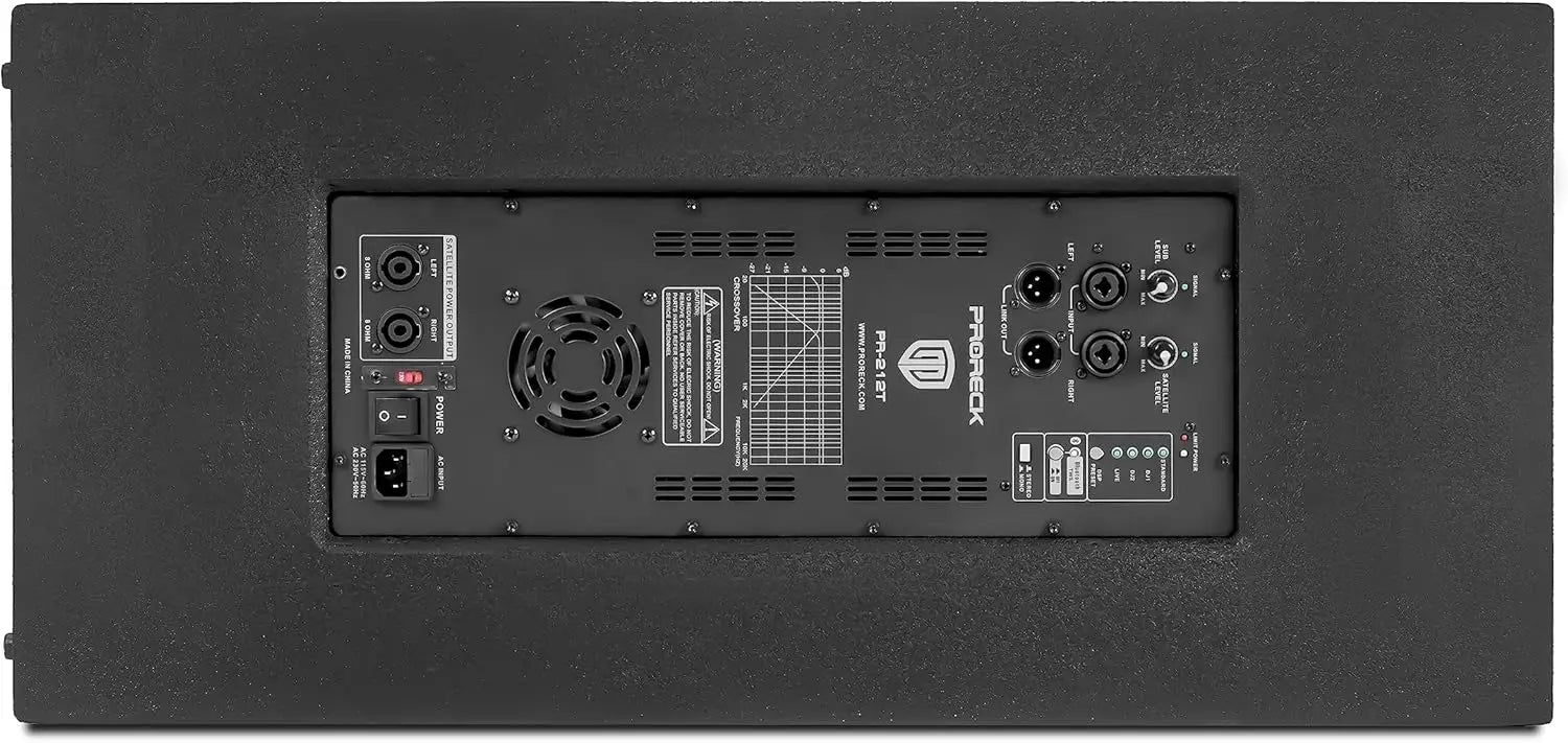 PRORECK Concert Set 6000W PA: dual 4" line arrays & 12" Active subs. Bluetooth, DSP. Perfect for concerts/large events.