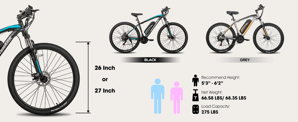 26/27/29-Inch 21-Speed Rear Hub Motor Aluminum Alloy Frame Suspension Fork Fast Delivery Electric Mountain Bike