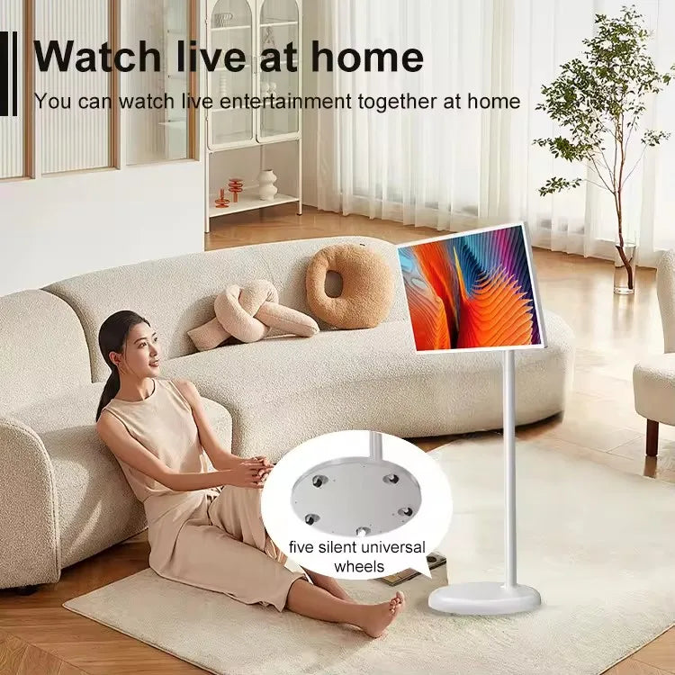 Mobile Tv 21.5 27 32 Inch Facebook Tiktok Ins Video Player Lcd Touch Screen Rotatable Portable Tv With Bluetooth Remote Optional