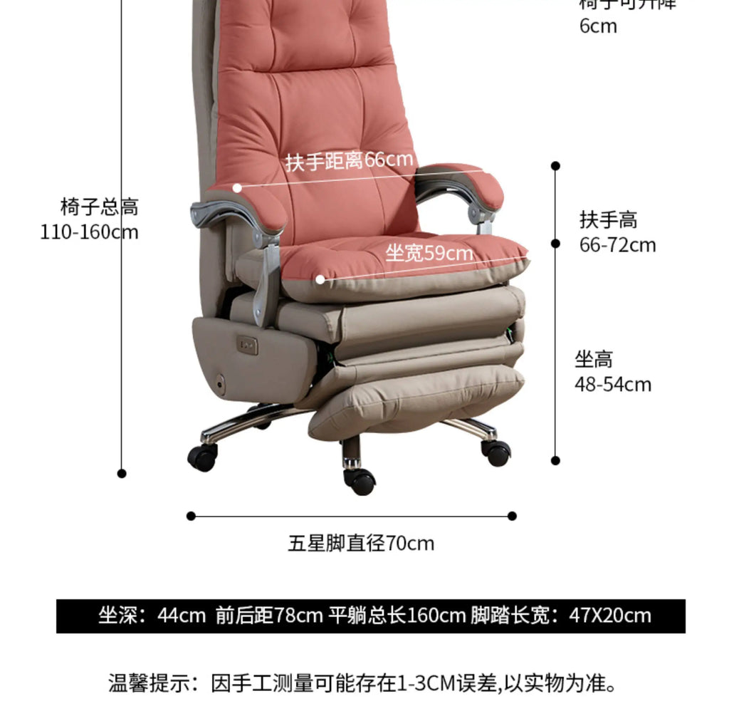 Genuine leather electric gaming chair Ergonomic & Office Chair High-Back Boss Chair with Adjustable Recline & Casters furniture