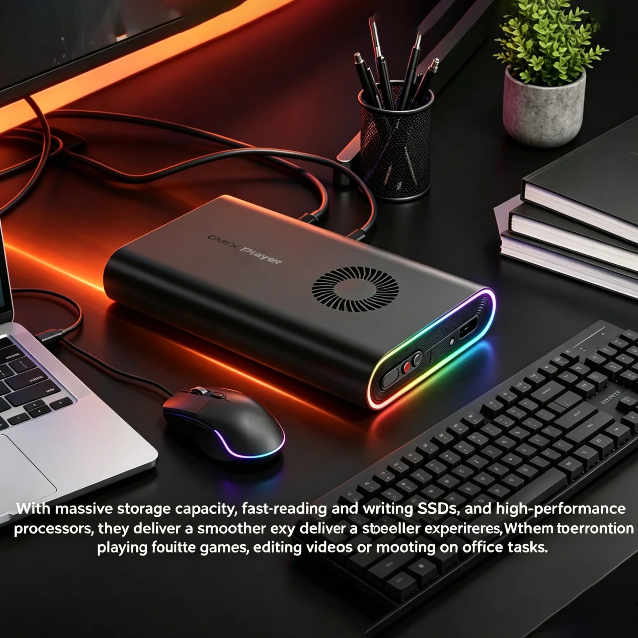 OneX M1 Mini PC Intel Ultra 9 185H Pocket Gaming Desktop Windows 11 RGB WiFi BT Office Home HTPC Portable Small Computer Host
