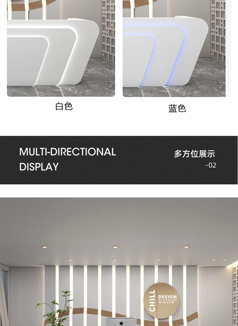 Italian Minimalist Checkout Counter Nordic Luxury Beauty Salon Medical Reception Desks Training Institution Office Furniture FYR