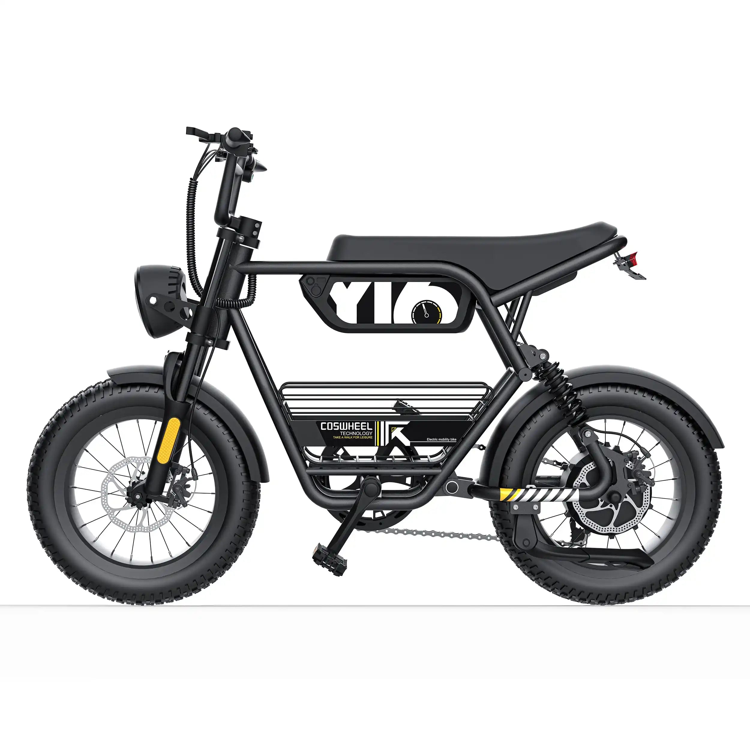 Coswheel Y16 adult E-bike 1000W 48V15Ah battery commute Electric Bike,16-inch Fat Tire E-Mountain bike