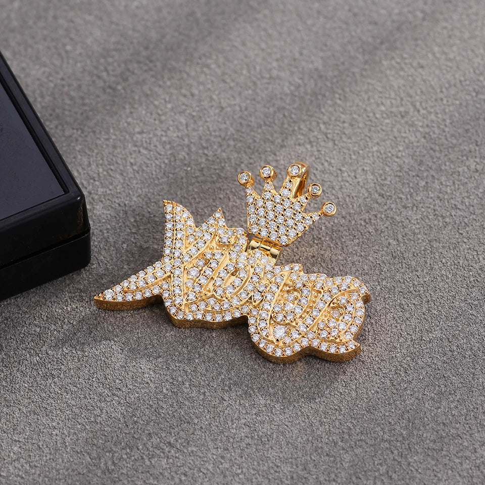 Provence jewelry 925 silver letter pendants iced out lab diamond hip hop pendant for men jewelry rock party custom birthday gift